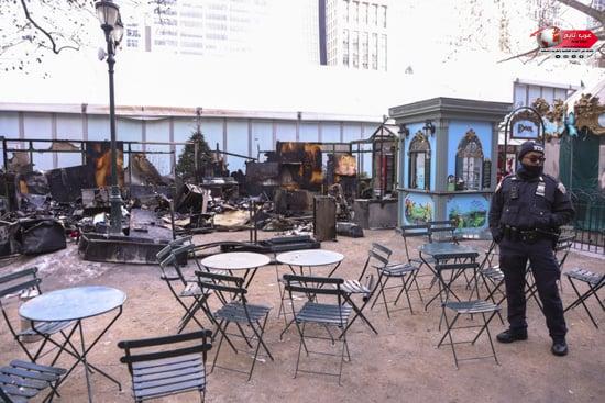 حريق يلتهم سوق مستلزمات رأس السنة فى أمريكا