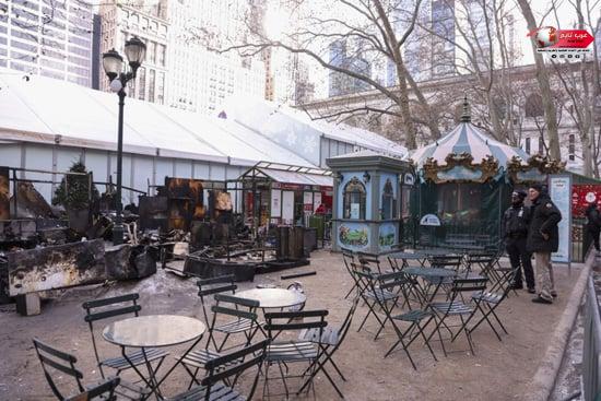 حريق يلتهم سوق مستلزمات رأس السنة فى أمريكا