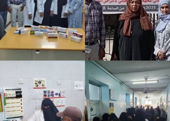 تدشين المخيم الطبي المجاني للأمراض المزمنة بمجمع الميدان بصيرة