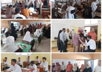 تدشين امتحانات الثانوية العامة بقسميها العلمي والادبي في مديرية صيرة