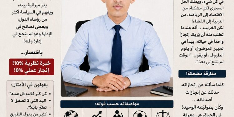 ناشط حقوقي يكتب: صاحبي خبير في كل شيء… إلا في إنجاز شيء! ناشط حقوقي يكتب: صاحبي خبير في كل شيء… إلا في إنجاز شيء!